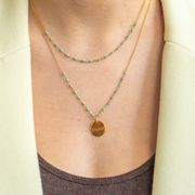 Collier Freja - turquoise - 45/50 cm
